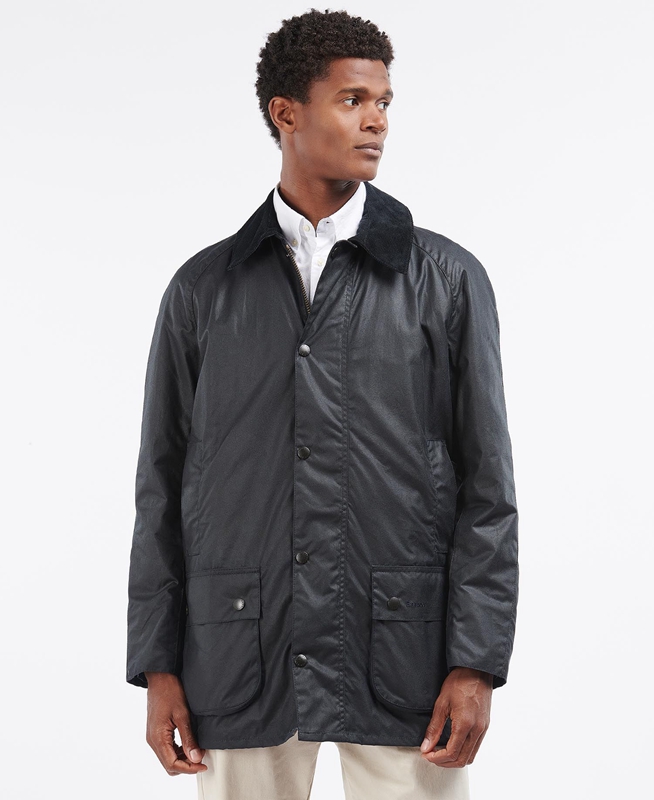 Barbour Beausby Men's Waxed Jackets Navy | 127954-OBW