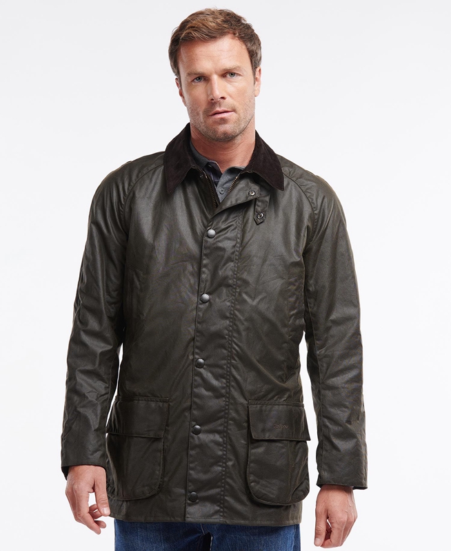 Barbour Bristol Men's Waxed Jackets Olive | 973150-SVO