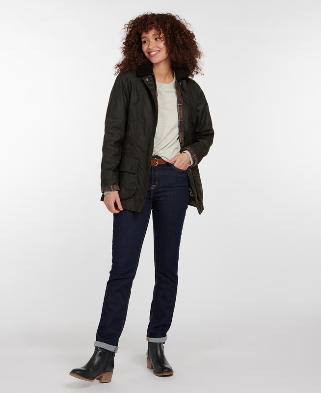 Barbour Classic Beadnell® Women's Waxed Jackets Olive | 439128-FEC