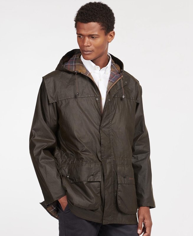 Barbour Classic Durham® Men's Waxed Jackets Olive | 312689-UNA