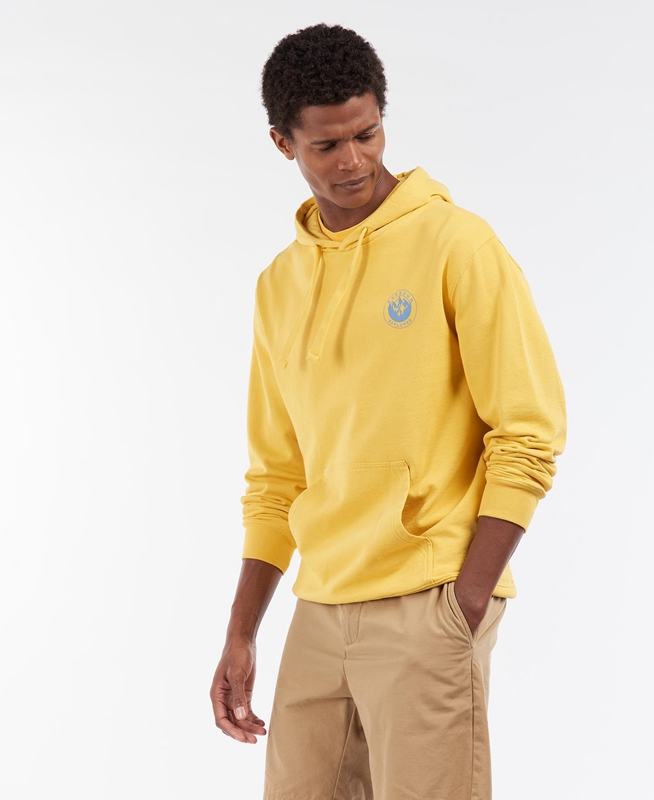 Barbour Explorer Hoodie Men's Sweatshirts Yellow | 810964-FSW