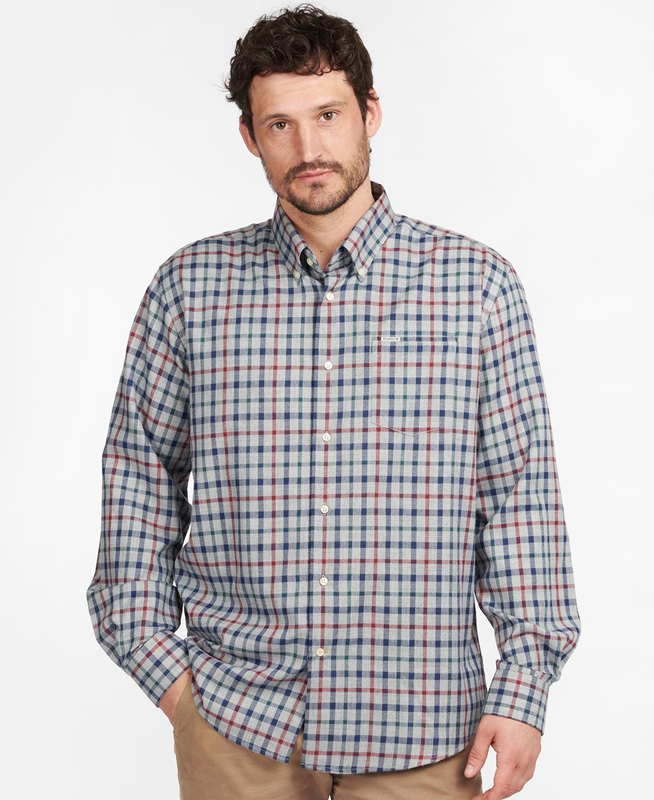 Barbour Hemd Coll Thermo Men's Shirts Grey | 208174-VYX