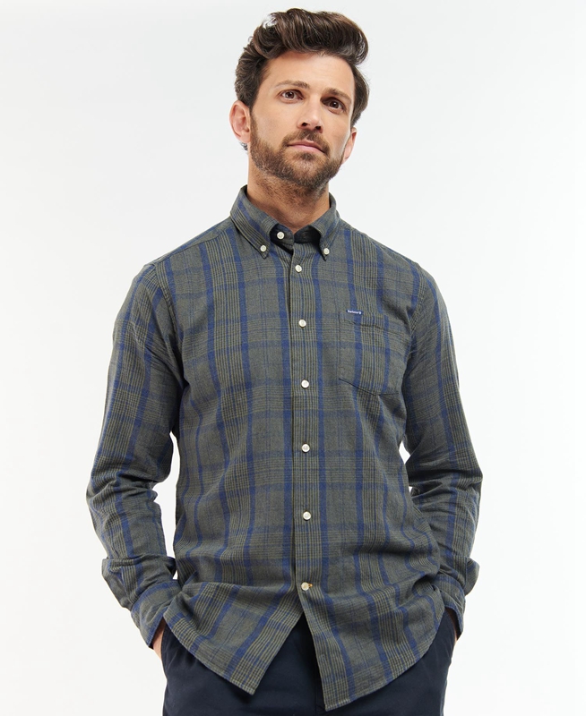 Barbour Inverbeg Tailored Men's Shirts Grey | 230459-OQK