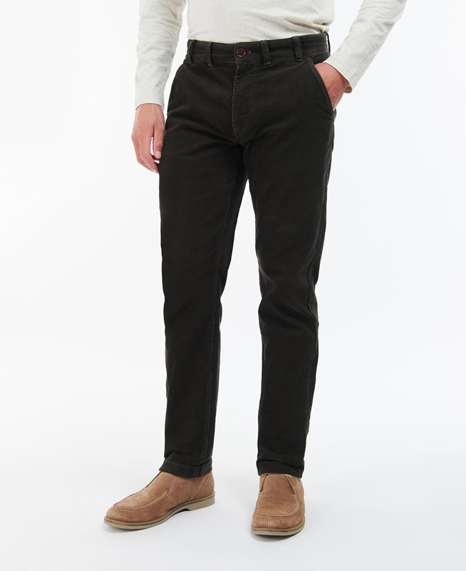 Barbour Neuston Stretch-Cord Trousers Men's Pants Black | 976518-KYS