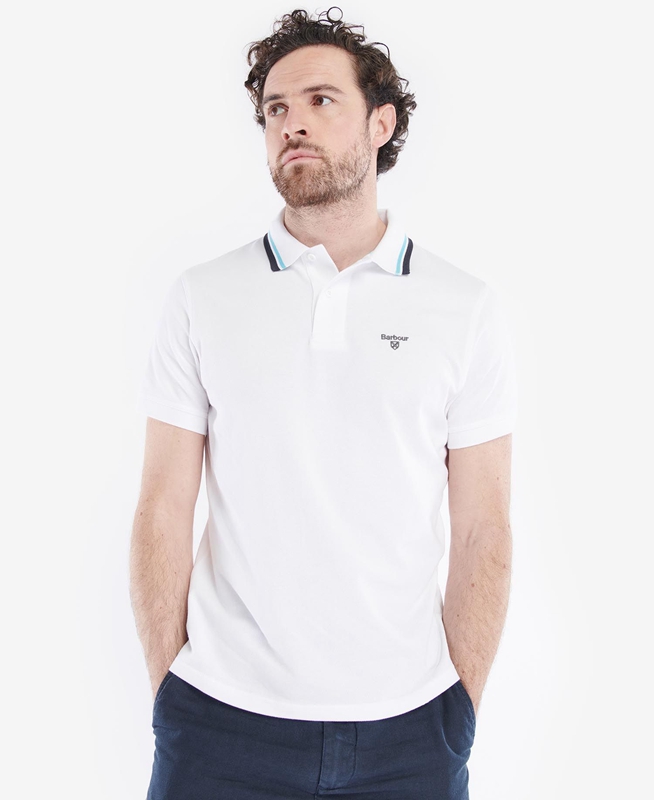 Barbour Otterburn Men's Polo shirts White | 502497-JIT