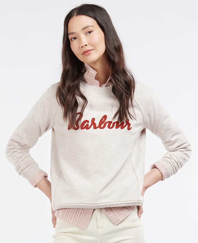 Barbour Otterburn Women's Sweatshirts Beige | 492613-WXR