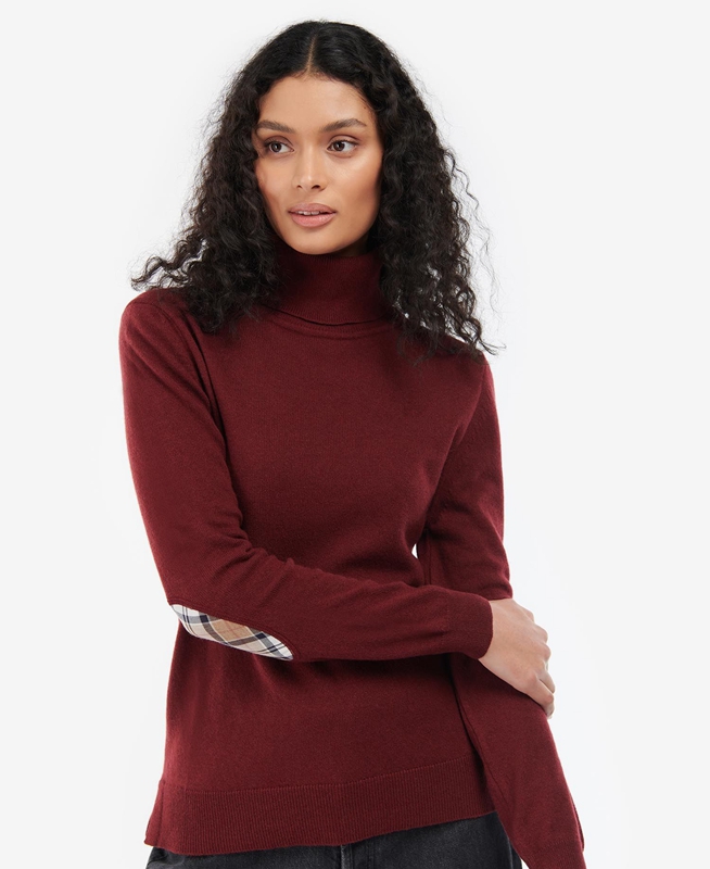 Barbour Pendle Roll-Neck Women's Sweaters Red | 972153-DWC