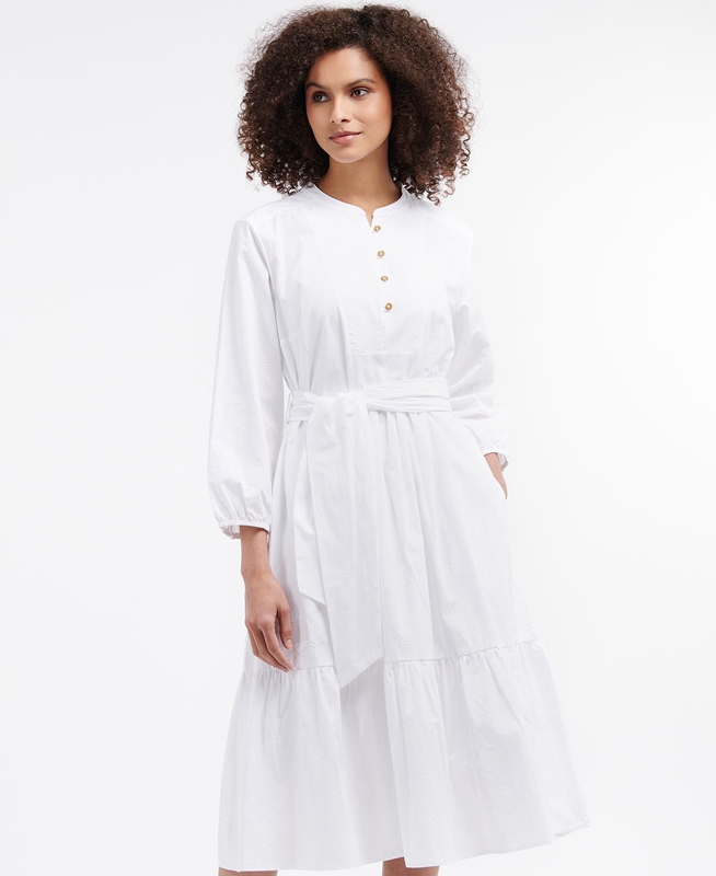 Barbour Philippa Women's Dress White | 539084-CNP