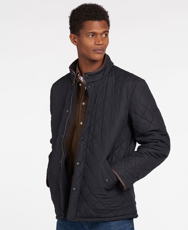 Barbour Powell Men's Quilted Jackets Navy | 927641-XGC
