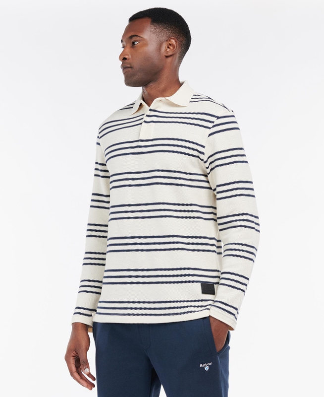 Barbour Rake Striped Men's Sweatshirts Beige | 671538-KWE