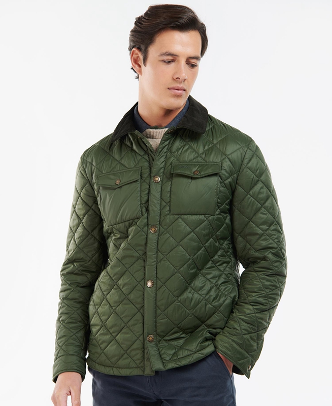 Barbour Shirt Men's Quilted Jackets Green | 865791-BPX