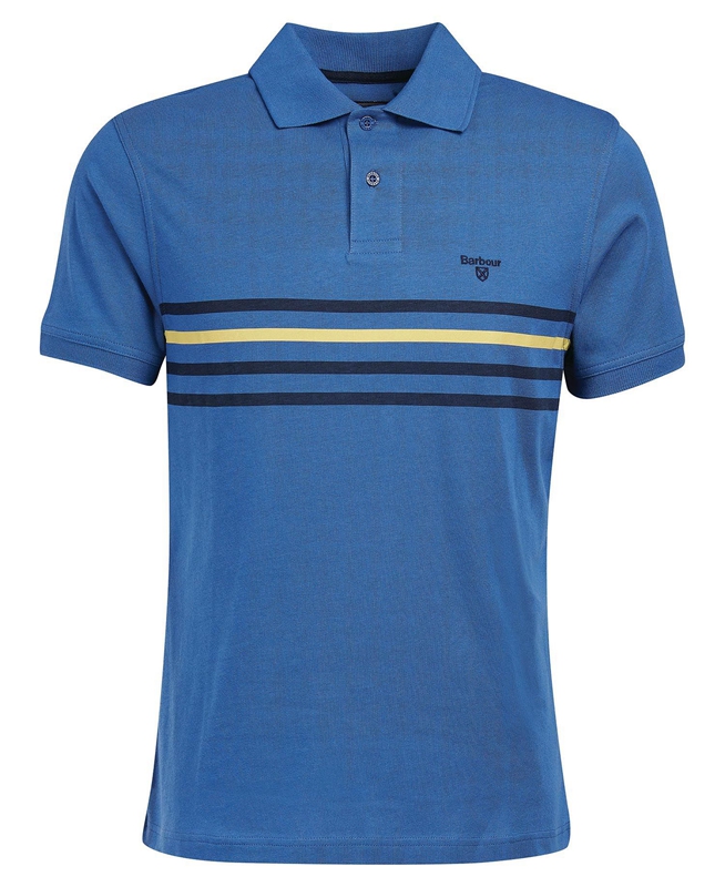 Barbour Silsden Men's Polo shirts Blue | 963720-HYN