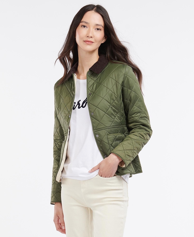 Barbour Steppjacke Deveron Polarquilt Women's Quilted Jackets Green | 721584-XNA