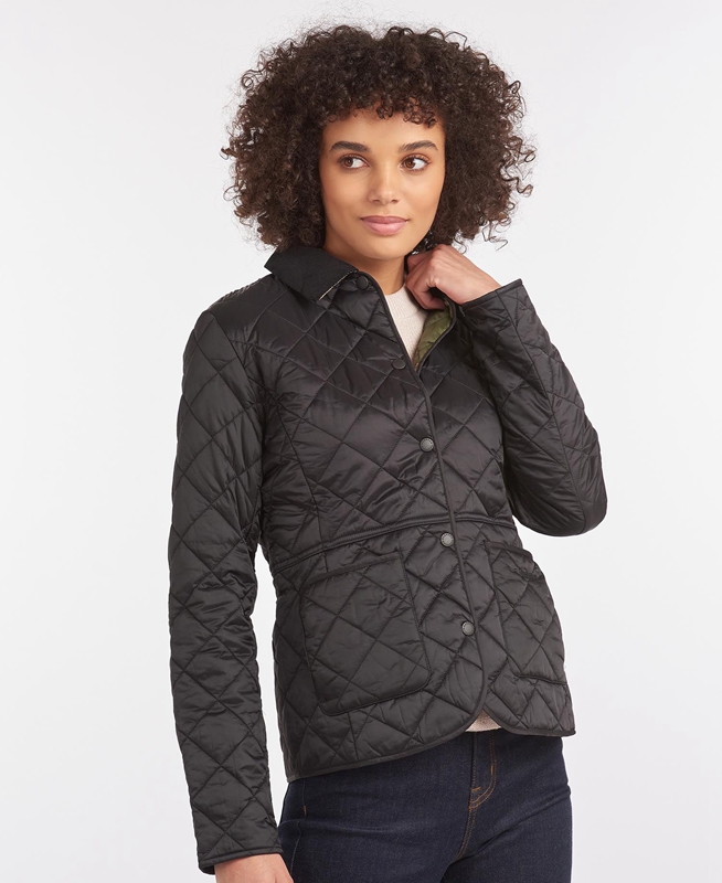 Barbour Steppjacke Deveron Women's Quilted Jackets Black | 072154-EDS