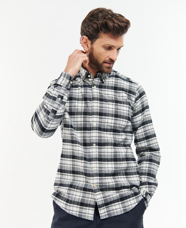Barbour Stonewell Tailored Fit Men's Shirts Grey | 941283-IHD