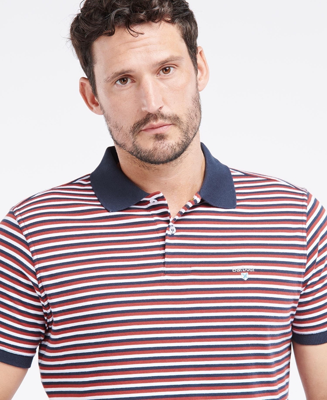 Barbour Swinden Men's Polo shirts Red | 319807-HYF