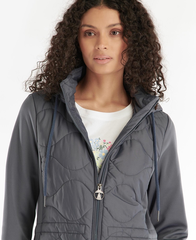 Barbour Willowherb Quilted Women's Sweatshirts Grey | 819627-YWU