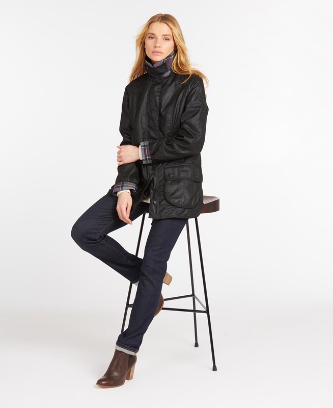 Barbour Beadnell® Women's Waxed Jackets Black | 571632-VYX