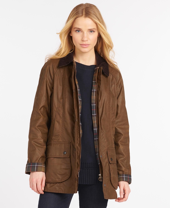 Barbour Beadnell® Women\'s Waxed Jackets Brown | 682934-FIC