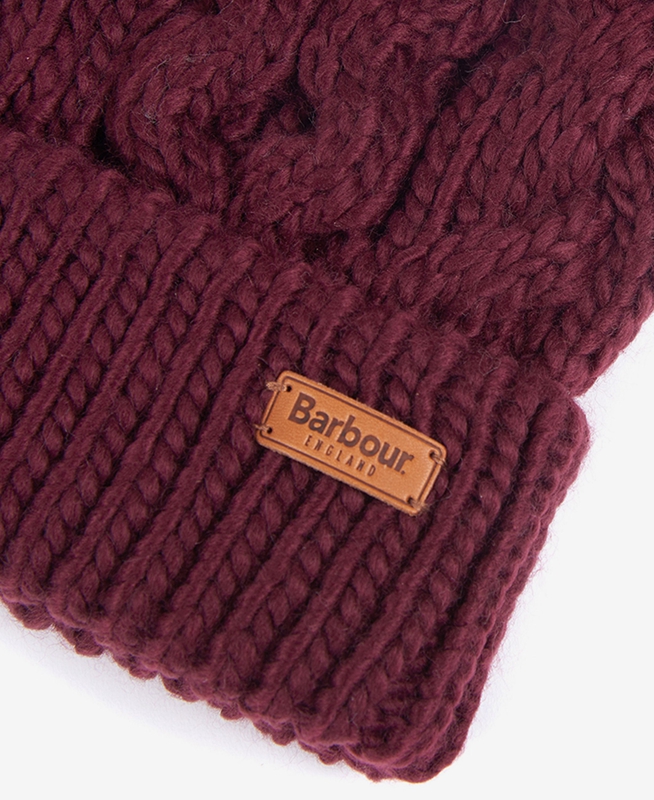 Barbour Beanie Penshaw Cable Women's Hats Purple | 971648-JRL