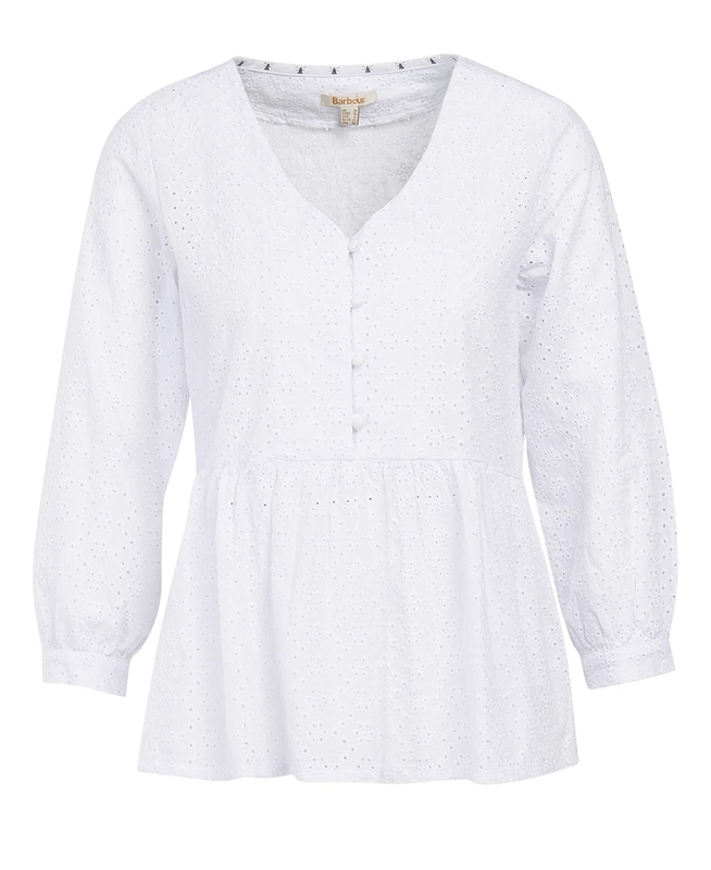 Barbour Bindweed Top Women's Shirts White | 834597-YPJ