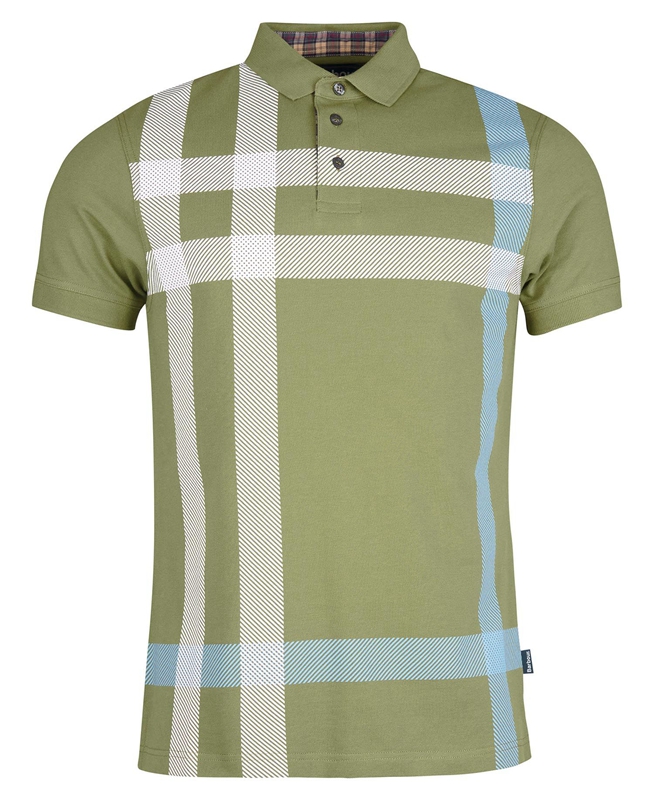 Barbour Blaine Men's Polo shirts Green | 683740-LUF