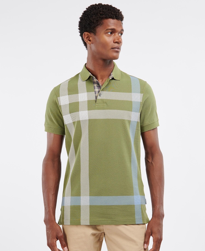 Barbour Blaine Men's Polo shirts Green | 683740-LUF