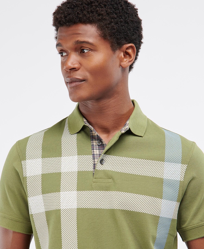 Barbour Blaine Men\'s Polo shirts Green | 683740-LUF
