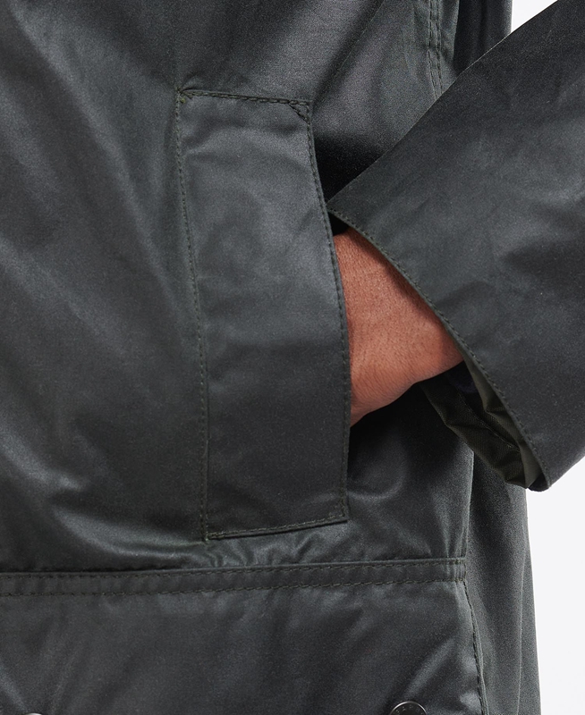 Barbour Border® Men's Waxed Jackets Black | 049378-TQW