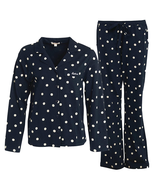 Barbour Dotty PJ Set Women's Nightwear Navy | 958207-XOS