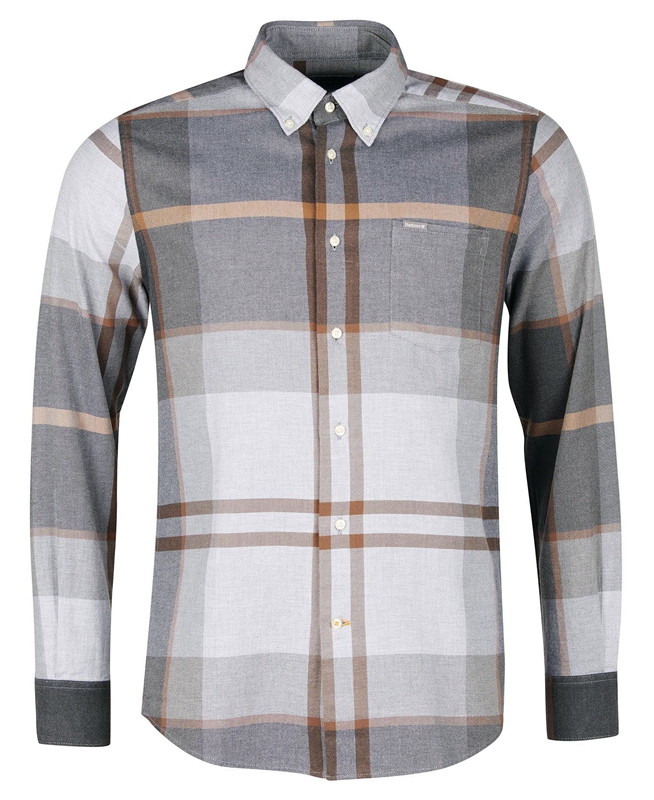 Barbour Dunoon Taillored Men's Shirts Grey | 678392-ICQ