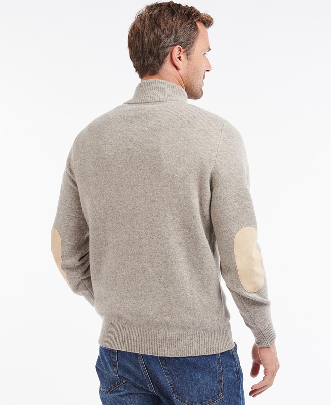 Barbour Essential Patch Half Zip Men's Sweaters Grey | 624897-XUY