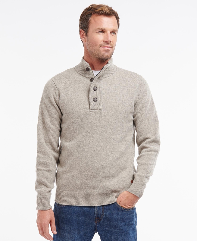 Barbour Essential Patch Half Zip Men's Sweaters Grey | 624897-XUY