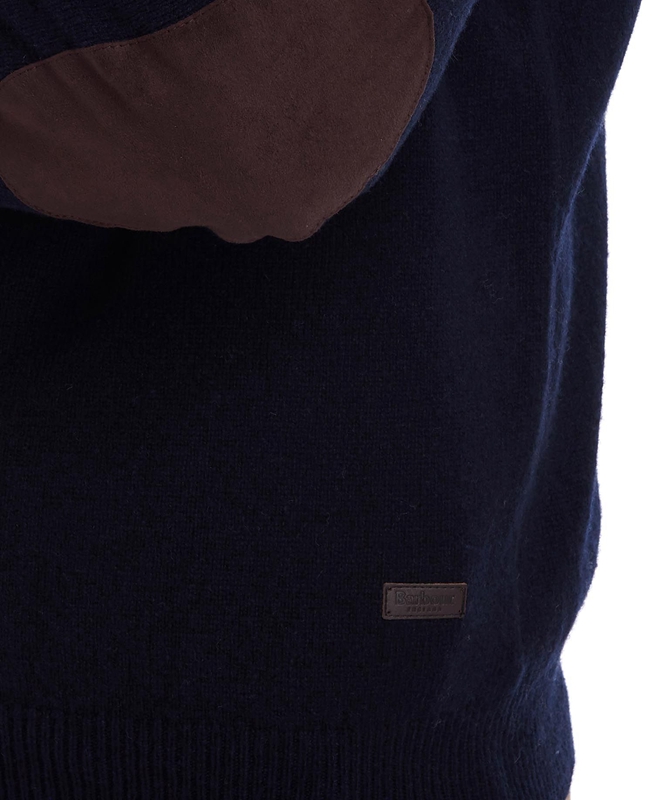 Barbour Essential Patch Half Zip Men's Sweaters Navy | 678459-IZN