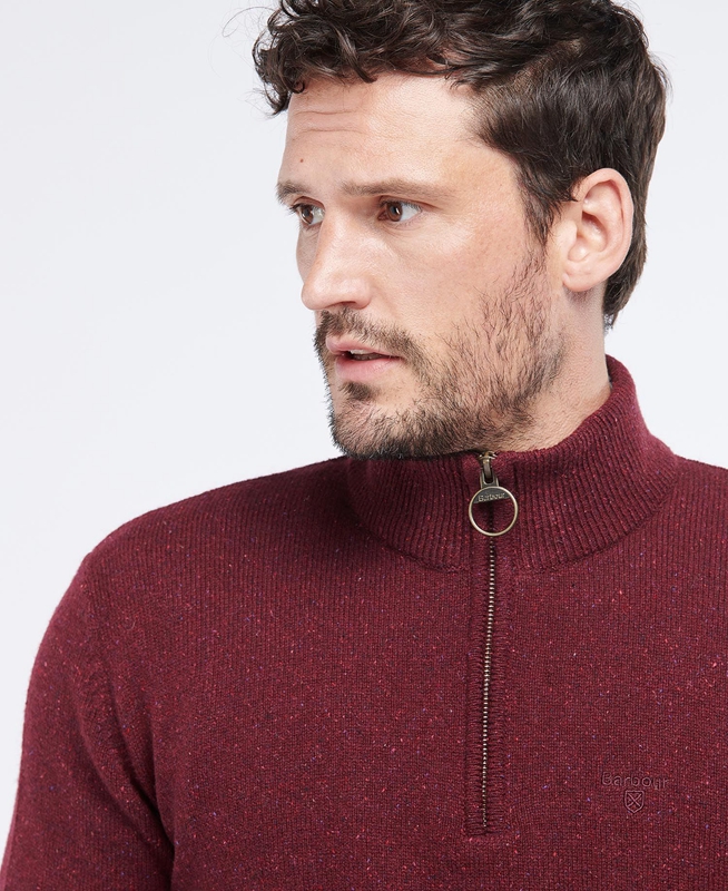 Barbour Essential Tisbury Half Zip Men's Sweaters Turquoise | 495768-WPN