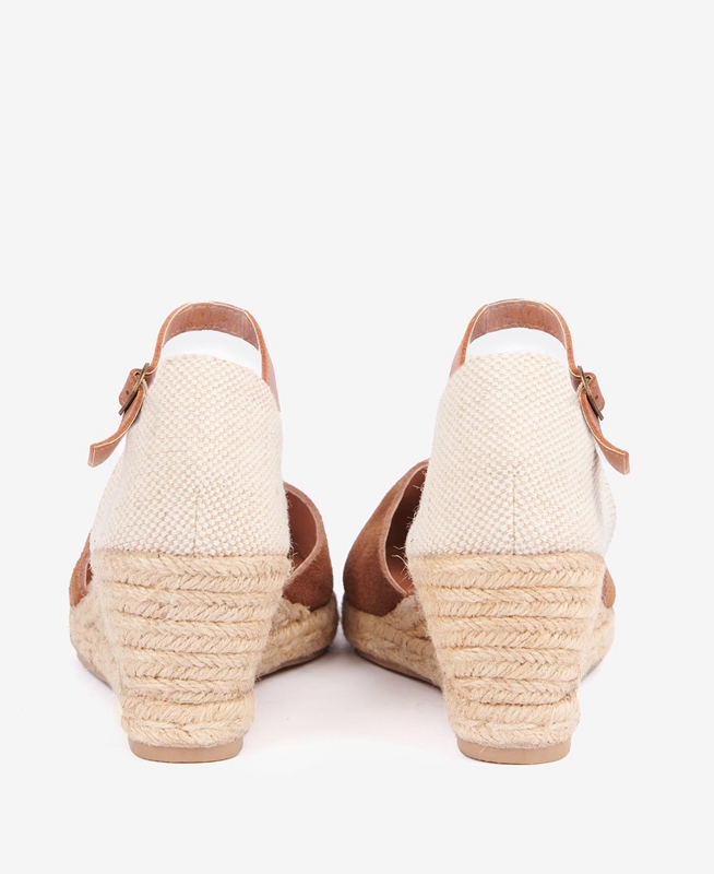 Barbour Heidi Wedge Women's Sandals Brown | 273980-ITS