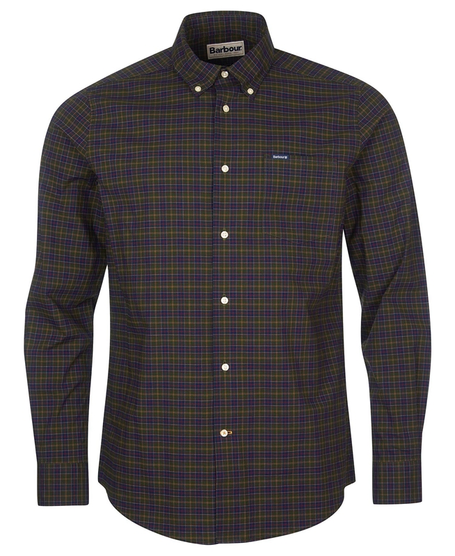 Barbour Hemd Lomond Tailored Men's Shirts Olive | 931602-GFP