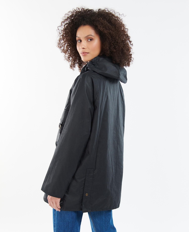 Barbour Highclere Women's Waxed Jackets Black | 681450-IZN