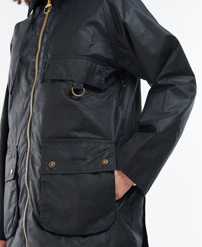 Barbour Highclere Women's Waxed Jackets Black | 681450-IZN