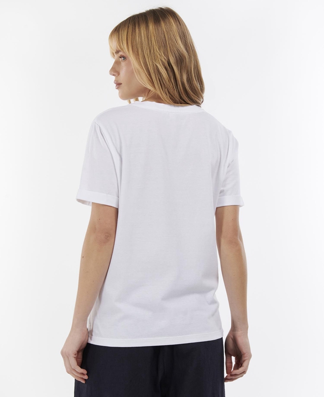 Barbour Hopewell Women's T Shirts White | 197652-XAU