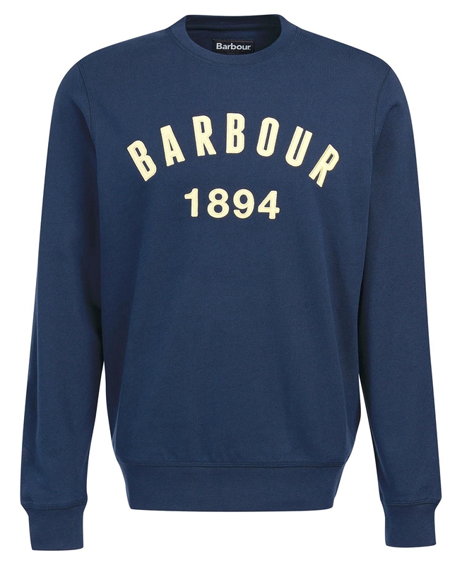 Barbour John Crew Men's Sweatshirts Navy | 841267-MWZ