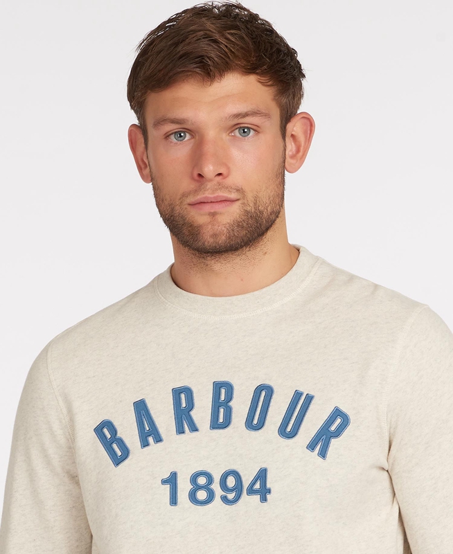 Barbour John Crew Neck Men's Sweatshirts Beige | 601532-QKS
