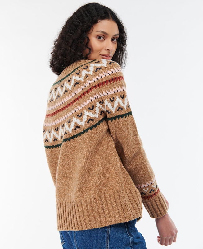 Barbour Langford Knit Women's Sweaters Beige | 591428-VMW