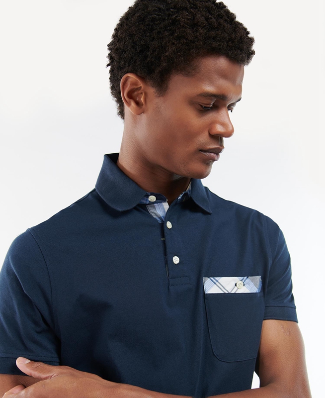 Barbour Lirst Men\'s Polo shirts Navy | 958134-WTM
