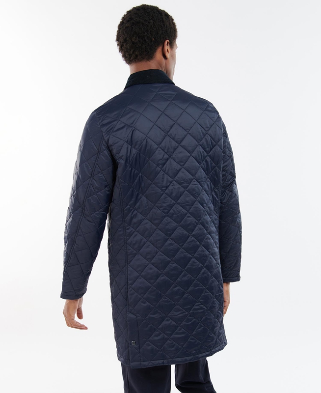 Barbour Long Liddesdale Men's Quilted Jackets Navy | 274359-XOI
