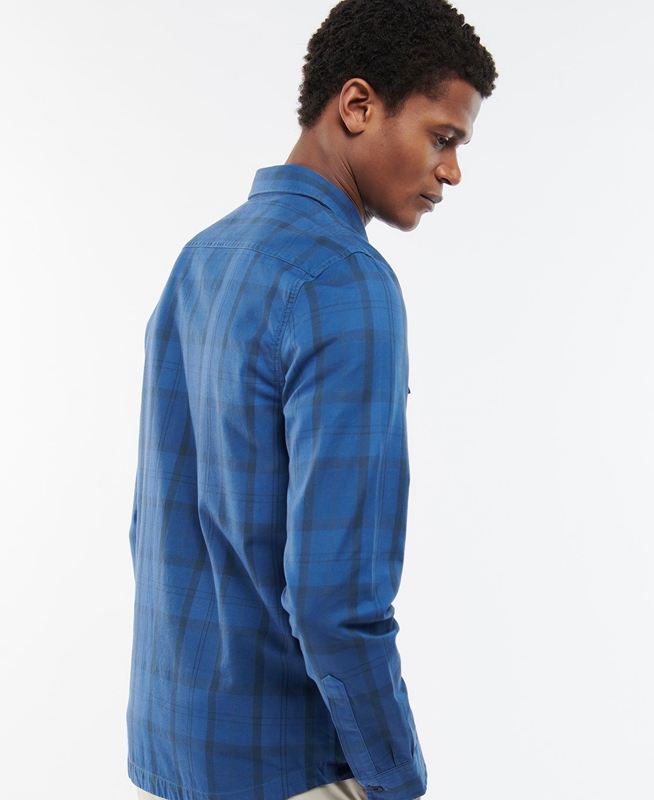 Barbour Overdyed Cannich Overshirt Men's Shirts Blue | 879026-WYX