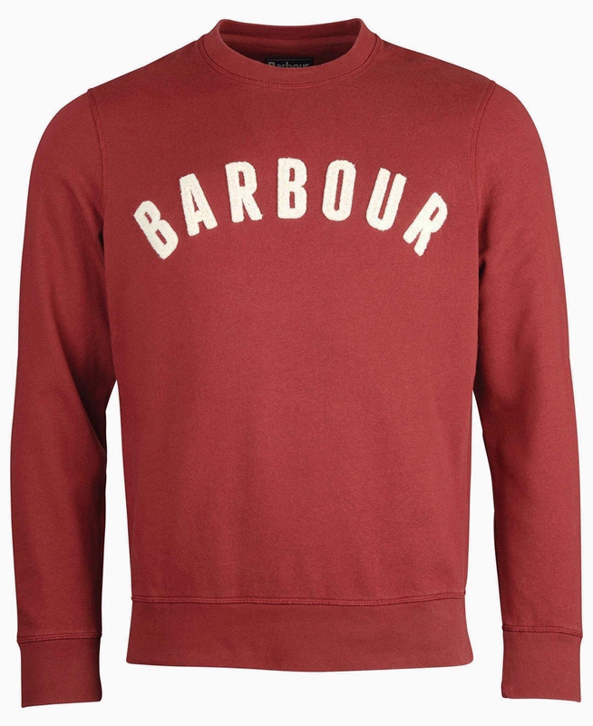 Barbour Prep Logo Crew Men's Sweatshirts Red | 258104-FGM