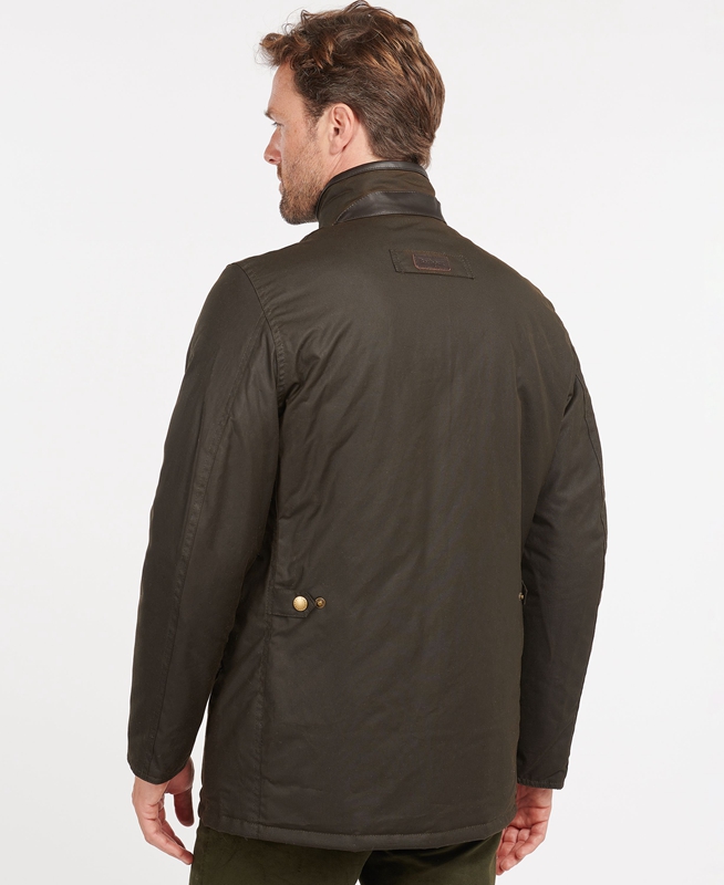 Barbour Prestbury Men's Waxed Jackets Olive | 048517-AGF