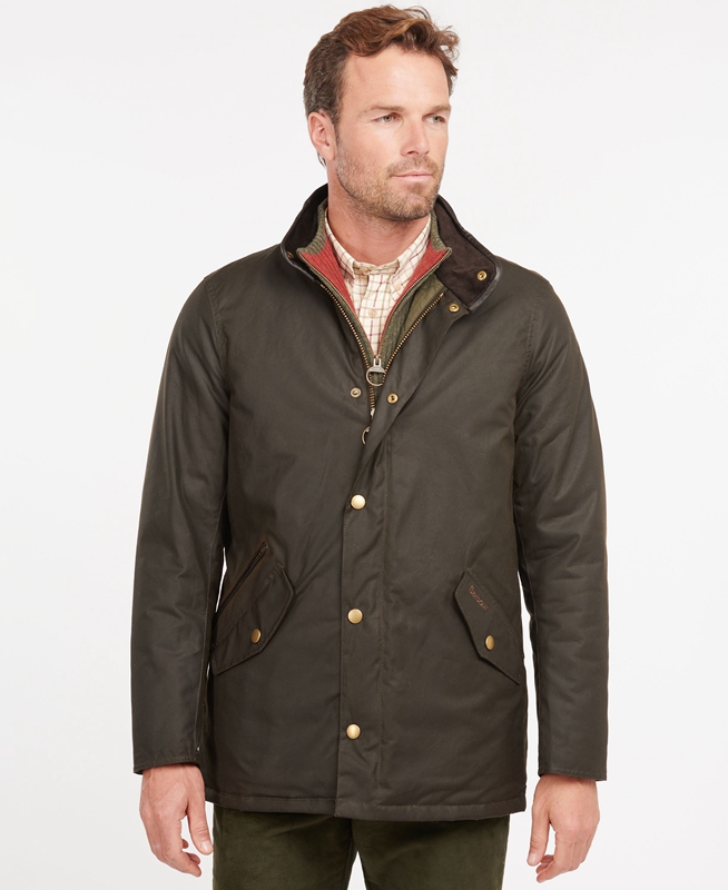Barbour Prestbury Men\'s Waxed Jackets Olive | 048517-AGF