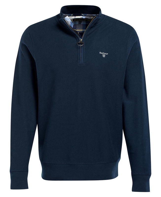Barbour Rigg Half Zip Men's Sweatshirts Blue | 783209-HUX